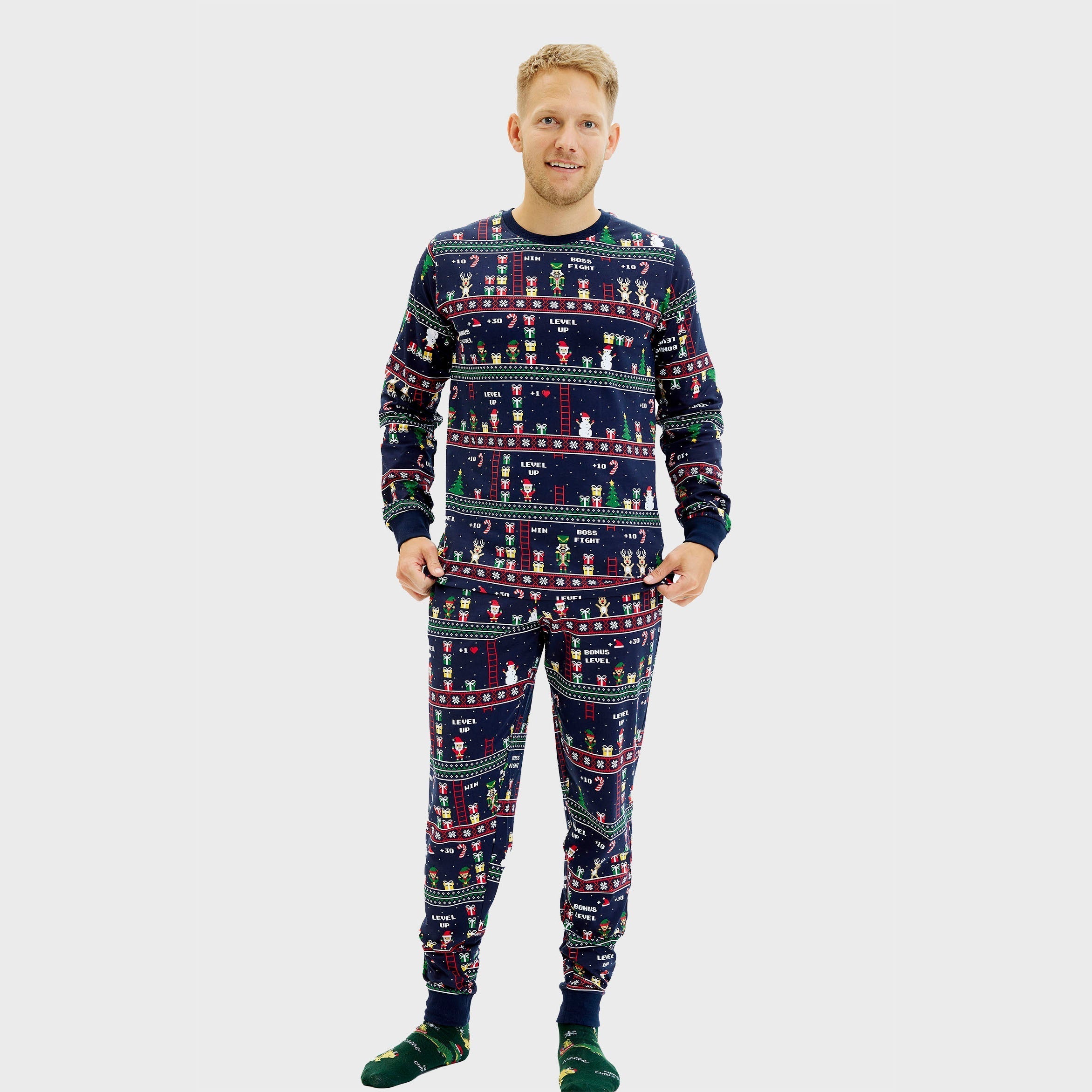 Vintage gamer Weihnachtspyjamas - Herren.